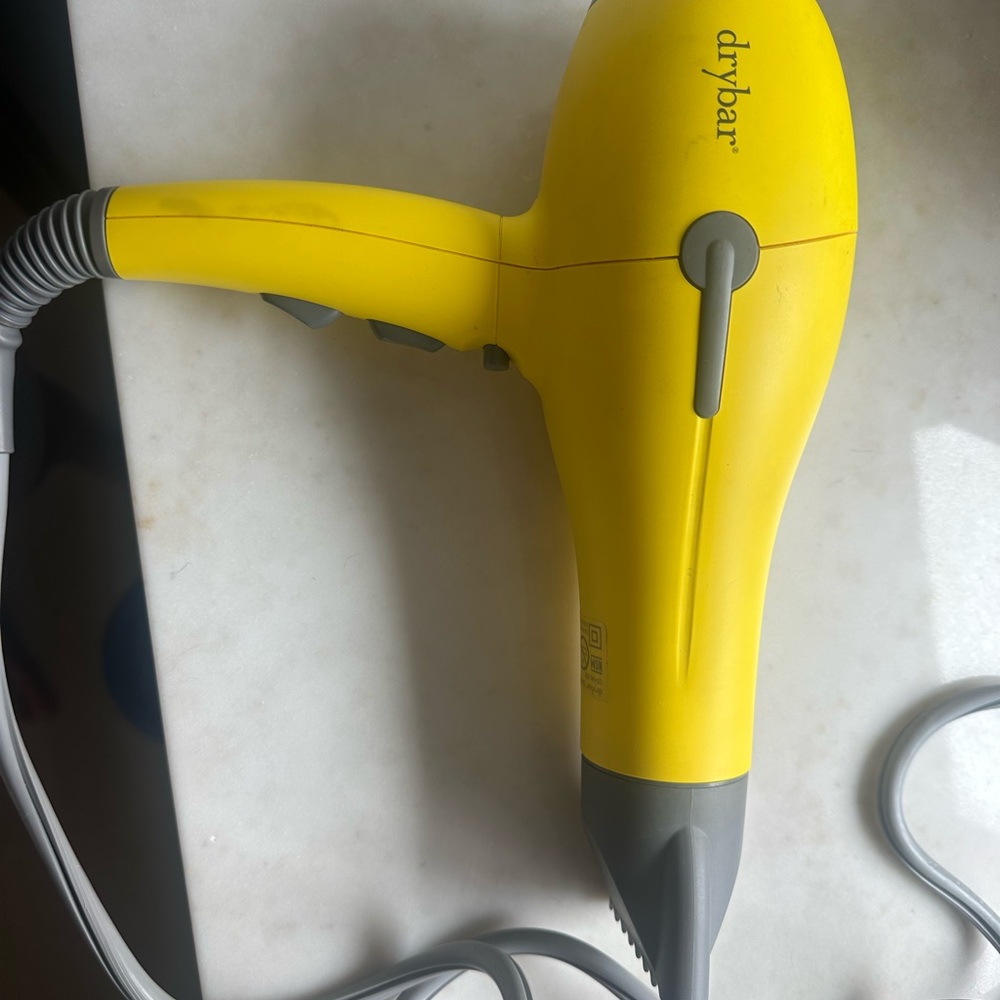Drybar Bright Yellow Hair Dryer with Gray Details